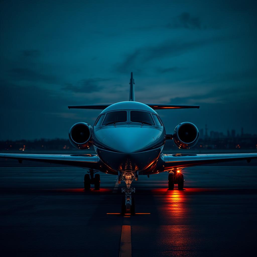 Privatjet auf dem Rollfeld in Berlin